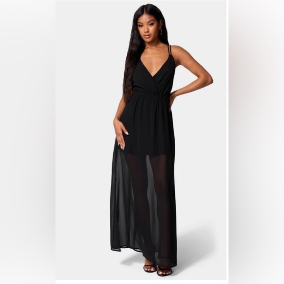 Bebe Mesh Maxi Dress with detachable skirt - Picture 1 of 6